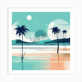 boho Palm Trees on the beach Art Print