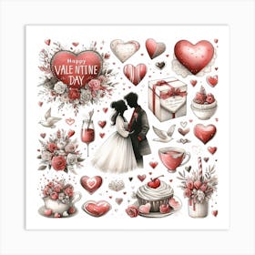 Happy Valentine Day 3 Art Print