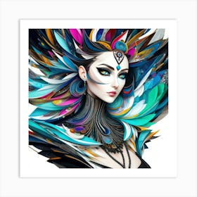 Aquarela Oil Paint Girl (70) Art Print