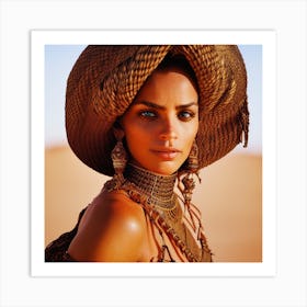 Woman In The Desert Art Print