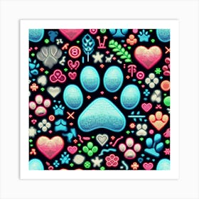 Paw Pattern Art Print