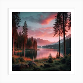 Sunset In The Mountains 139 Art Print