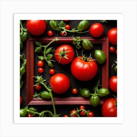 Red Tomatoes In A Frame 1 Art Print