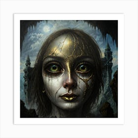 Woman With Gold Eyes Art Print