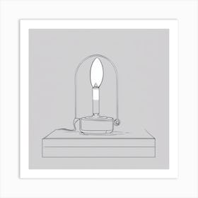 Lamp On A Table Art Print