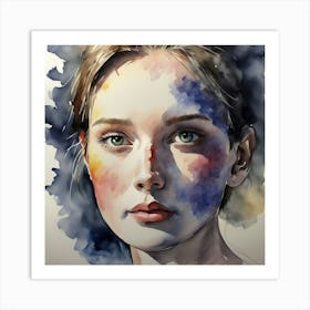 Watercolor Of A Girl 10 Art Print