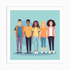 Group Of Young People Art Print