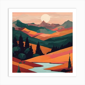 Landscape Painting 8 Art Print