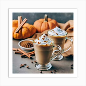 A Taste Of Autumn Pumpkin Spice Latte Delight Art Print