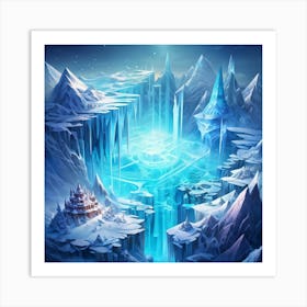 An Ephemeral Look At A Chilling Universe Trapped In An Unending Frost Crystalline Structures Within Art Print