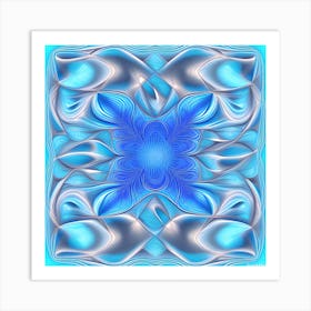 Abstract Blue Flower Art Print