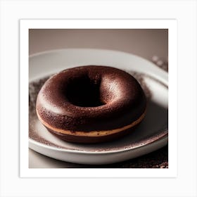 Donut On A Plate Art Print