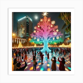 Christmas Tree In Korea Art Print