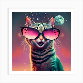 Cat With Sunglasses 1 Art Print