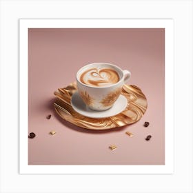 Gold Cup Of Coffee 1 Art Print