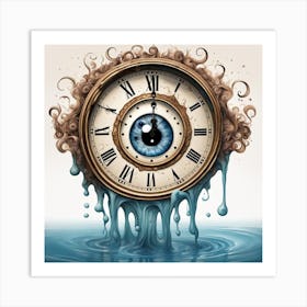 Clock In The Water Art Print
