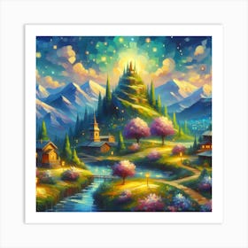 Fairytale Village Art Print