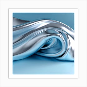 Silver Fabric Art Print