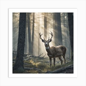 Deer In The Forest 187 Art Print