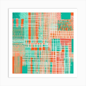 Abstract Pattern Art Inspired By The Dynamic Spirit Of Miami's Streets, Miami murals abstract art, 108 Art Print
