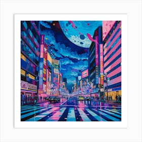 Night In Tokyo 1 Art Print