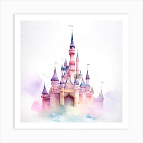 Disney Castle Watercolor Painting Art Print