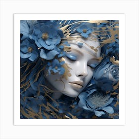 Blue Flowers 3 Art Print