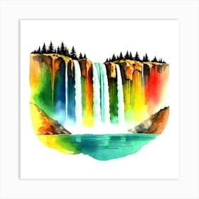 Rainbow Waterfall 8 Art Print