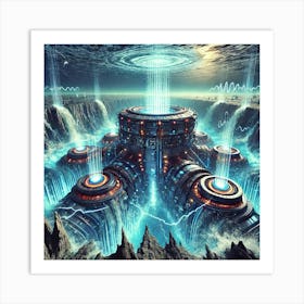 A High Tech, Sci Fi Scene Depicting A Powerful Wea 1 1 Art Print