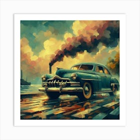 Old Car On The Street Art Print