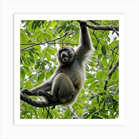 Monkey In Tree 1 Art Print