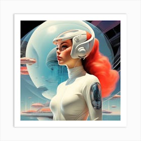 Futuristic Girl 5 Art Print