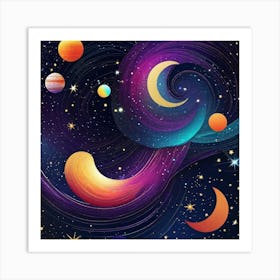 Planets In Space Art Print