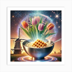 Tulip Field Mode Scifi Art Print