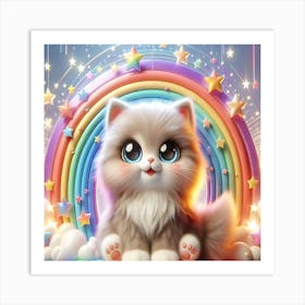 Rainbow Kitten Art Print