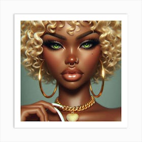 Sexy Black Doll 1 Art Print