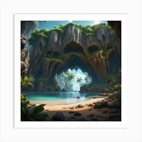 Island Cave Art Print