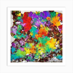 Rainbow Leaves Art Print