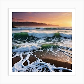 Sunset At The Beach 12 Art Print