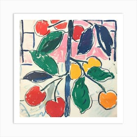 Cherries Matisse Style 14 Art Print