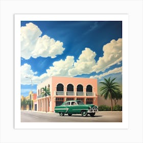 Old Car In Miami Art Print