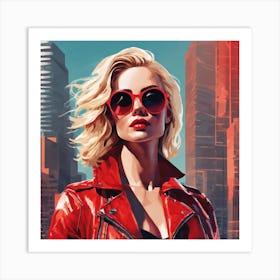 Woman In A Red Jacket 1 Art Print