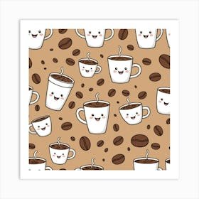 Coffee Seamless Pattern 6 Art Print