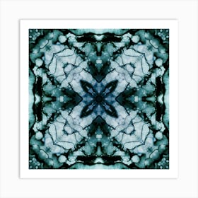 Abstract Pattern Spilled Watercolor Blue 1 Art Print