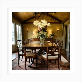 A Photo Of A Beautiful Dining Room Table 3 Art Print