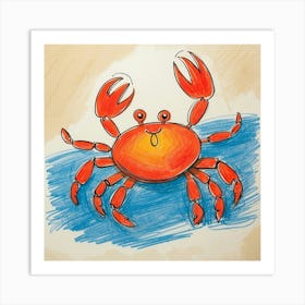 Crab Drawing 2 Art Print