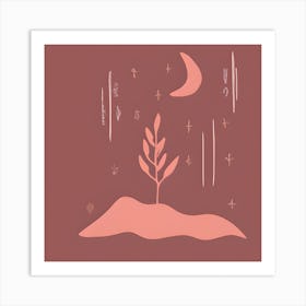 Pink Lineart Art Print