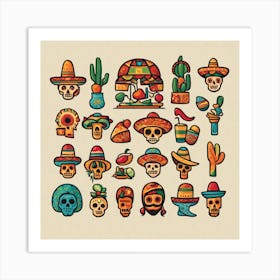 Day Of The Dead Skulls 10 Art Print