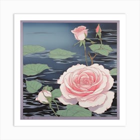 Roses In The Water Art Print