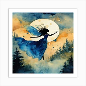 Fairy In The Moonlight Art Print